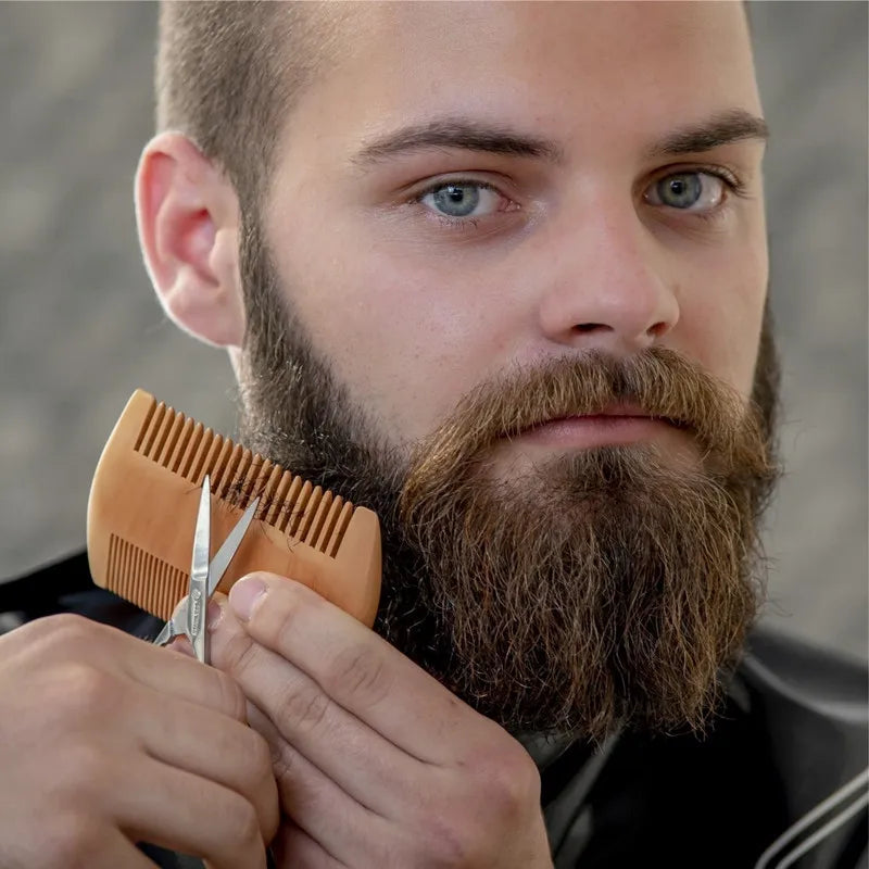 Natural Beech Wooden Beard Comb